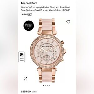 Michael Kors Rose Gold Watch. Never worn, Still in box.  
MK5896